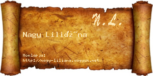 Nagy Liliána névjegykártya